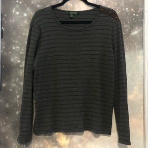 RALPH LAUREN Grey & Brown Striped Longsleeve